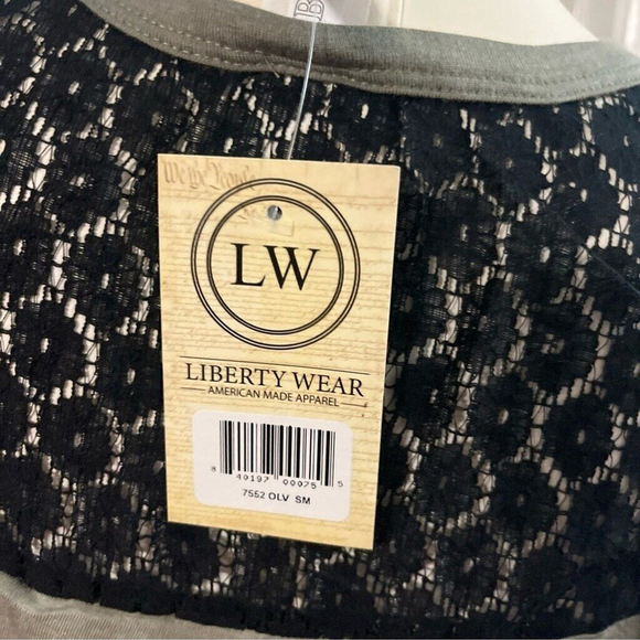 Biker tank top embossed w sequins and lace by Liberty - Picture 8 of 12